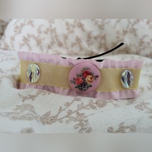 Handmade Cottagecore Pink Ribbon Choker